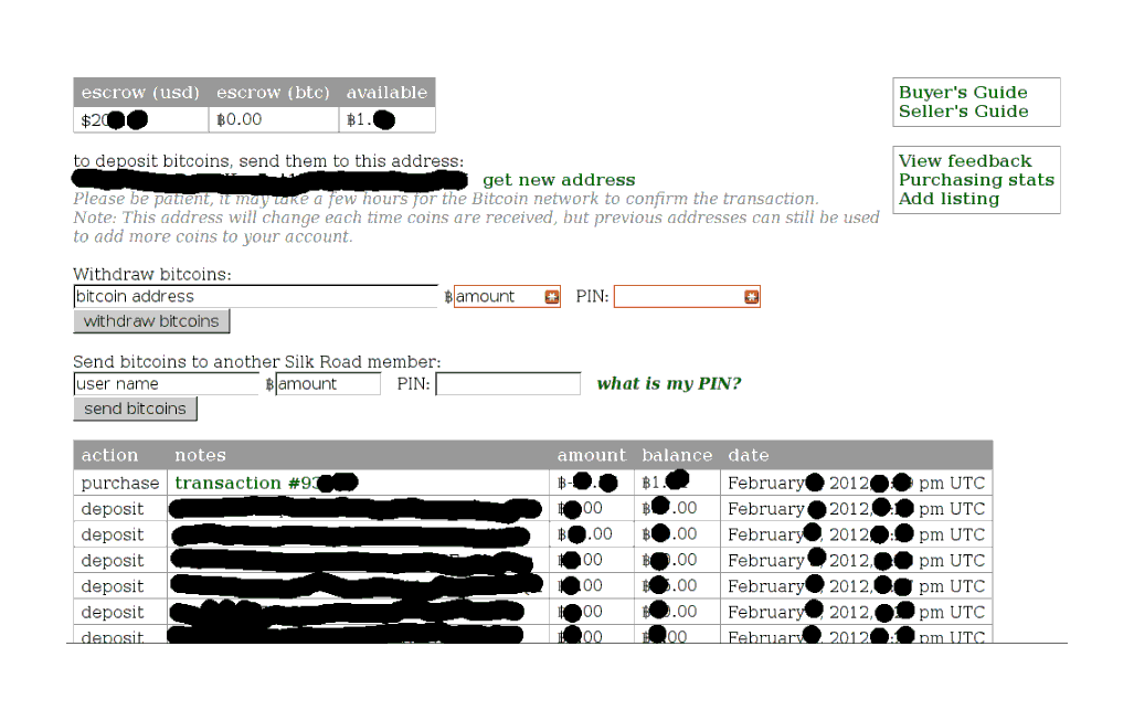 A record of deposits and withdrawals