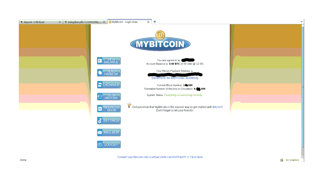 MyBitcoin deposit interface