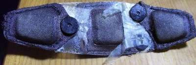 The disposable headband with the cloth covering removed