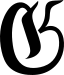 Logo: a Gothic blackletter capital G