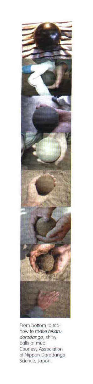 8 image strip caption From bottom to top: how to make hikaru dorodango, shiny balls of mud. Courtesy Association of Nippon Dorodango Science, Japan.