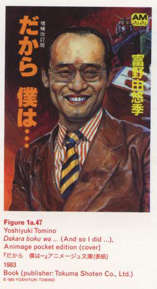 Caption right top: <span class=separator-inline>•</span> Figure 1a.47 <span class=separator-inline>•</span> Yoshiyuki Tomino <span class=separator-inline>•</span> Dakara boku wa… (And so I did…), Animage pocket edition (cover) <span class=separator-inline>•</span> 198342ya <span class=separator-inline>•</span> Book (publisher: Tokuma Shoten Co., Ltd.)