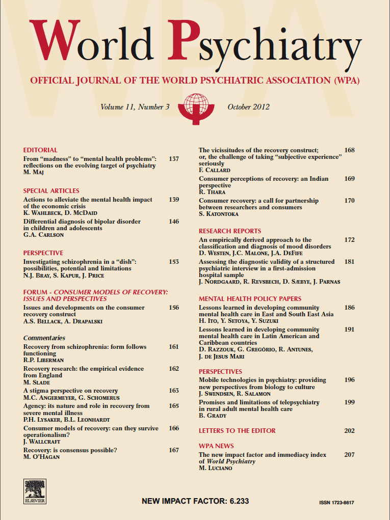 The World Psychiatry journal of the World Psychiatric Association uses rubrication for its logo, and section headers in its table of contents (example: October 2012 issue)