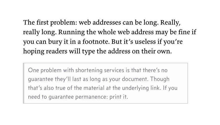 The same margin note, on a narrow window: it now appears as a pop-in block element, but expanded without the user needing to click (as they would in Tufte-CSS).