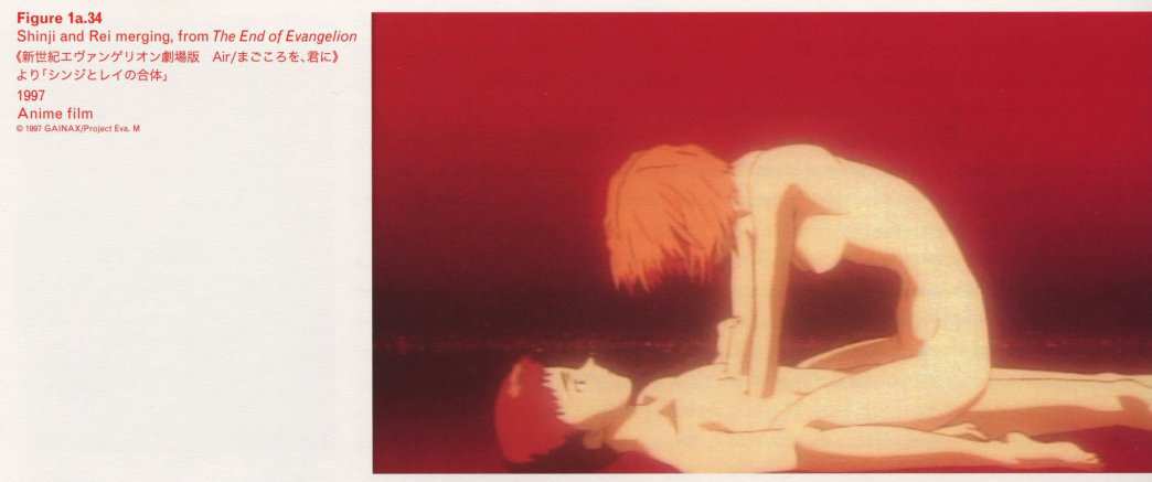 Caption left top: · Figure 1a.32 · Shinji and Rei merging, from The End of Evangelion · 1997 · Anime film