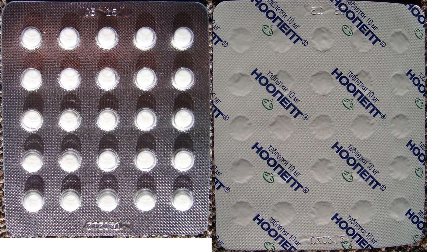Russian Noopept blister-pack, front & back